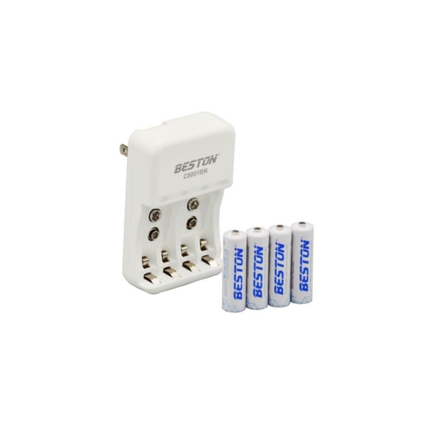 CARGADOR PILA BESTON 2A/3A/9V+ 4 PILAS AA 2700 MAH