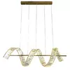 Pendente LED 3000K 56W Bivolt 30x100x30cm Metal e Cristal Dourado