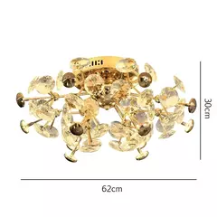 Plafon de Sobrepor Ø62x30cm Metal e Cristal na internet