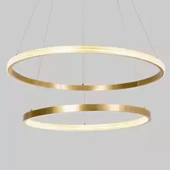 Pendente LED 3000k 50w Bivolt Ø60cm Inox Dourado - Sunshine Lustres e Iluminação