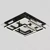 PLAFON LED CROMADO E PRETO+CRISTAL 42W 3000K