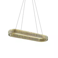 Pendente Ø90×25cm 40w 4000lm 3000k Bivolt Metal Dourado Cristal - comprar online