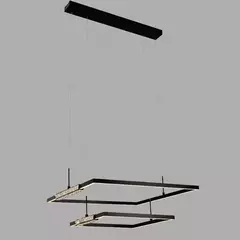 PENDENTE LED 2 AROS CROMADO E PRETO+CRISTAL 80W 3000K - comprar online