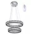 Pendente Sindora Metal Cromado e Cristal 66 watts Multitemperatura Anéis 300x500mm