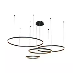 Conjunto de Pendentes LED Redondo Quádruplo 3000K 175W Bivolt Ø100cm Metal e Acrílico Dourado - loja online