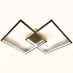 PLAFON DE SOBREPOR LED 3000K 39W BIVOLT 60X60CM INOX CHAMPANHE