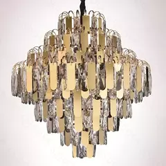 Pendente Lustre Sindora Dcd03929 E14x21 80x73cm Inox Cristal Cor Dourado bivolt - comprar online