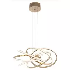 Lustre Pendente Led 56cm Luminária Dourada