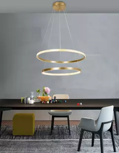 Pendente LED 3000k 50w Bivolt Ø60cm Inox Dourado na internet