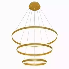 Lustre Pendente Led 3 Anéis Escovado 226w 3000k - Sunshine Lustres e Iluminação