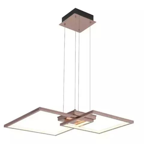 Lustre Pendente Moderno Aliance Quadrado Dourado para Quartos, Sala de Jantar, Lavabo e Sala de Estar