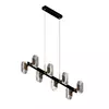 Pendente LED 3000K 60W Bivolt 30x90cm Metal e Acrílico Dourado e Preto