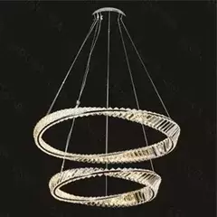 PENDENTE LED 3000K 80W BIVOLT Ø80CM CRISTAL E METAL DOURADO na internet