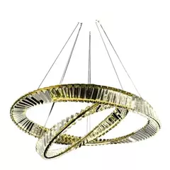 PENDENTE LED 3000K 80W BIVOLT Ø80CM CRISTAL E METAL DOURADO - comprar online