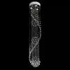 Pendente 30x150cm Gu10 5wx3 3000k Metal Cromado Cristal Cabo:1,5m
