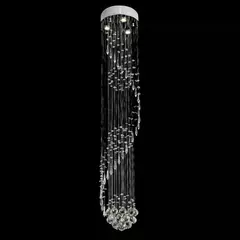 Pendente 30x150cm Gu10 5wx3 3000k Metal Cromado Cristal Cabo:1,5m