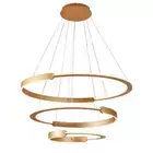 Pendente LED Redondo Triplo 3000K 226W Bivolt Ø80cm Alumínio e Acrílico Dourado - comprar online