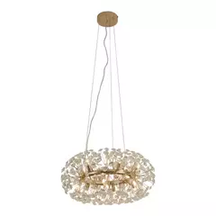 Pendente Ø60x28cm G9x12 metal Dourado Cristal Cabo:2m