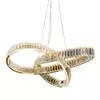 Pendente LED 3000K 72W Bivolt Ø80cm Metal e Cristal Dourado