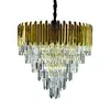 Lustre Pendente Redondo Ø58x60cm Metal e Cristal Dourado e Transparente