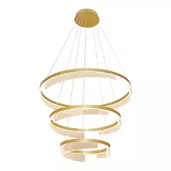 Pendente LED Redondo Triplo 3000K 112W Bivolt Ø80cm Metal e Acrílico Dourado na internet