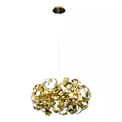 Pendente 80x40cm G9 x18 Inox + Cristal Cromado