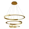 Pendente LED Redondo Triplo 3000K 226W Bivolt Ø80cm Alumínio e Acrílico Dourado