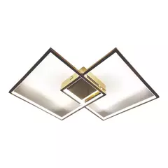 PLAFON DE SOBREPOR LED 3000K 39W BIVOLT 60X60CM INOX CHAMPANHE na internet