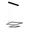 PENDENTE LED 2 AROS CROMADO E PRETO+CRISTAL 80W 3000K