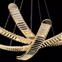 Pendente Cristal Squid Dourado 80cm LED 60W 6000LM 3000K Bivolt para Salas e Quartos - comprar online