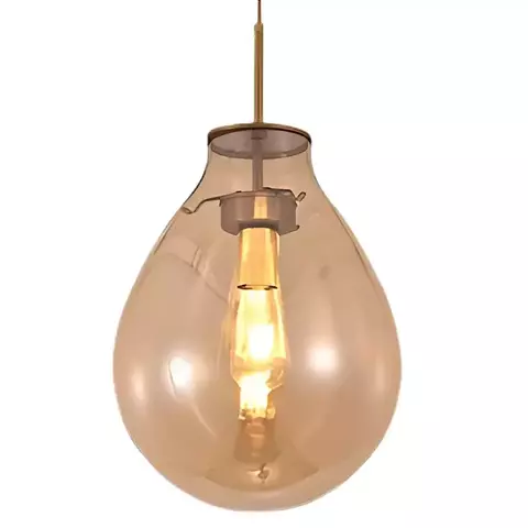 Pendente 20×30cm E27x1 Metal Bronze+Vidro Transparente Cabo: 3m Bronze