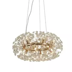 Pendente Ø60x28cm G9x12 metal Dourado Cristal Cabo:2m