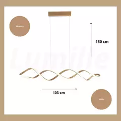 Lustre Pendente Led 56w 3000k Espiral Moderno 100cm - Sunshine Lustres e Iluminação