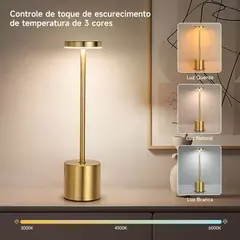 Luminária Mesa Abajur Led Dimerizável Sem Fio Recarregável na internet
