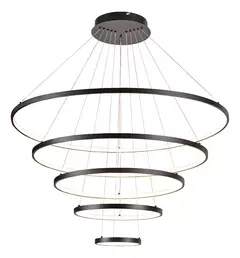 Imagem do Lustre Pendente Moderno Anéis 5 Arco Pe Direito Duplo 110V/220V