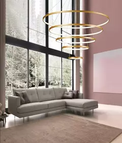 Lustre Pendente Moderno Anéis 5 Arco Pe Direito Duplo 110V/220V - loja online