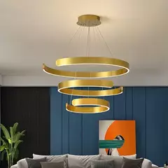 Pendente 94 watts 3000K Alumínio Dourado e Silicone Ø400x600x800mm na internet