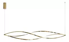 Pendente LED 3000K 65W Bivolt 20x157cm Inox e Silicone Dourado