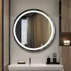 Espelho Com Led 58cm Metal Acrílico 24w Cor Branco Bivolt - comprar online