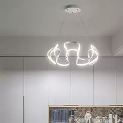 PENDENTE LED 3000K 64W BIVOLT Ø55X25CM METAL E SILICONE - Sunshine Lustres e Iluminação