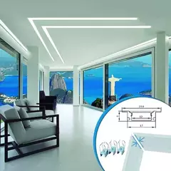 Perfil led Duplo Branco 2m - Embutido ou Sobrepor - comprar online