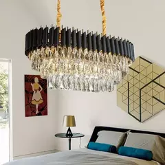 Pendente Lustre 75cm Metal Cristal na internet