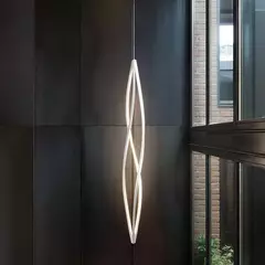 Pendente LED 3000K 48W Bivolt 120xØ21cm Inox e Silicone Dourado