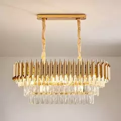 Pendente Lustre 75cm Metal Cristal - loja online