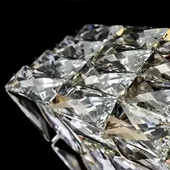Plafon de Sobrepor LED 3000K 40W Bivolt 46x46cm Inox e Cristal Dourado e Transparente - loja online
