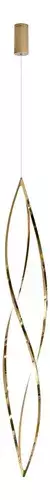 Pendente LED 3000K 48W Bivolt 120xØ21cm Inox e Silicone Dourado - Sunshine Lustres e Iluminação