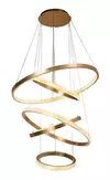 Pendente LED Redondo Quíntuplo 3000K 140W Bivolt Ø100cm Alumínio Dourado