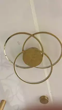 Plafon de Sobrepor LED 3000K 50W Bivolt Ø63cm Inox e Silicone Dourado - Sunshine Lustres e Iluminação