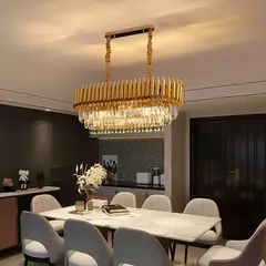 Imagem do Pendente Lustre 75cm Metal Cristal