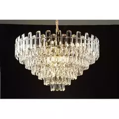 PENDENTE 75×46CM E14×16, METAL+CRISTAL DOURADO - Sunshine Lustres e Iluminação
